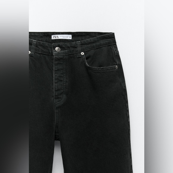 HIGH RISE STRAIGHT ZARA JEANS SIZE 0 BLACK - Picture 5 of 15